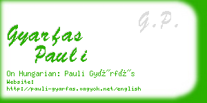 gyarfas pauli business card